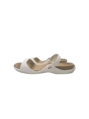 CROCS Cleo Women’s White and Beige Slingback Slide Sandals Size 9